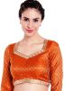 Orange Readymade Woven Art Silk Blouse