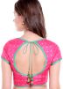 Fuschia Pink Readymade Jacquard Blouse