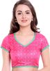 Fuschia Pink Readymade Jacquard Blouse