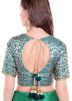 Turquoise Readymade Jacquard Woven Blouse