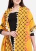 Yellow Cotton Dupatta With Thread Embroidery