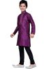 Readymade Purple Art Silk Kids Kurta Pajama