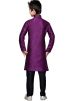 Readymade Purple Art Silk Kids Kurta Pajama