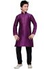 Readymade Purple Art Silk Kids Kurta Pajama