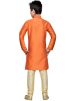 Readymade Orange Art Silk Kids Kurta Pajama