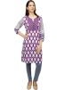 Purple and White Cotton Readymade Kurti