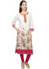 Off White Cotton Readymade Long Kurta