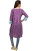 Purple and White Cotton Readymade Kurti