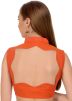 Orange Dupion Silk Readymade Collared Blouse