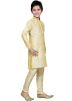 Readymade Gold Art Silk Kids Kurta Pajama