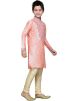 Readymade Pink Art Silk Kids Kurta Pajama