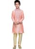 Readymade Pink Art Silk Kids Kurta Pajama