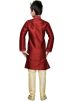 Readymade Maroon Art Silk Kids Kurta Pajama