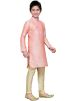 Readymade Pink Art Silk Kids Kurta Pajama