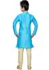 Readymade Turquoise Art Silk Kids Kurta Pajama