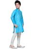 Readymade Turquoise Art Silk Kids Kurta Pajama