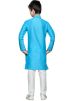 Readymade Turquoise Art Silk Kids Kurta Pajama