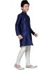 Readymade Dark Blue Art Silk Kids Kurta Pajama