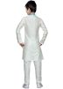 Readymade White Art Silk Kids Kurta Pajama