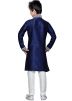 Readymade Navy Blue Art Silk Kids Kurta Pajama