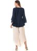 Readymade Navy Blue Peplum Top With Dhoti Pant