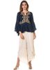 Readymade Navy Blue Peplum Top With Dhoti Pant