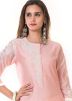 Readymade Pink Chanderi Long Kurta With Palazzo