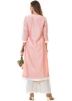 Readymade Pink Chanderi Long Kurta With Palazzo