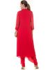 Readymade Red Georgette Long Kurta With Dhoti Pant