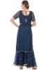 Readymade Navy Blue Long Kurta With Sharara