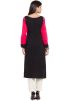 Readymade Pink and Black Cotton Long Kurta