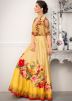 Yellow Digital Printed Art Silk Gown