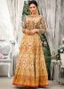 Beige Digital Printed Art Silk Long Indian Gown Online Shopping in USA