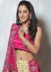 Pink Cream Shaded Net Lehenga Choli With Dupatta