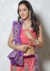 Peach Net Lehenga Choli With Dupatta