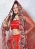 Red Net Lehenga Choli With Dupatta