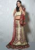 Cream Net Lehenga Choli With Dupatta