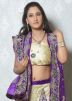 Cream Net Lehenga Choli With Dupatta