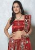 Maroon Net Lehenga Choli With Dupatta