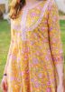 Yellow Floral Block Printed Long Kurta Set