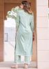 Readymade Light Green Block Print Kurta Pant Set