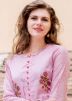 Pink Block Print Chanderi Kurti With Sharara