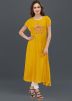 Yellow Asymmetric Rayon Readymade Kurta Set