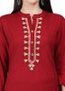 Maroon Straight Cut Long Kurta Palazzo Set