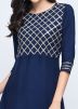 Navy Blue Gota Embellished Long Kurta Set