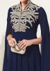 Navy Blue Cape Style Sleeved Long Kurta Set