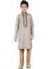 Readymade Grey Art Silk Cotton Kids Kurta Pajama