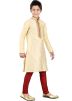 Readymade Gold Art Silk Kids Kurta Pajama