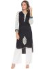 Readymade Black Asymmetric Kurta Pant Set