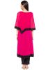 Pink Cape Style Asymmetric Long Kurta Pant Set